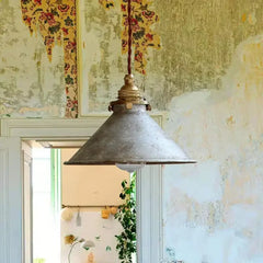 Vintage Metal Pendant Light E27 LED 4 Colours Blue Green White Silver