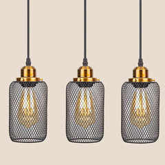Industrial Vintage Metal Pendant Light E27 — Gold or Silver, 3 Cable Configurations
