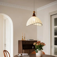 Vintage Fabric Pendant Light Metal E27 Beige Brown