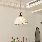 Vintage Fabric Pendant Light Metal E27 Beige Brown