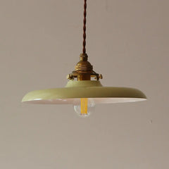 Vintage Metal Pendant Light E14 LED Braided Cable Green Yellow Silver Bronze