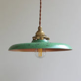 Vintage Metal Pendant Light E14 LED Braided Cable Green Yellow Silver Bronze