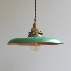 Vintage Metal Pendant Light E14 LED Braided Cable Green Yellow Silver Bronze