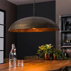 Gold Bronze Pendant Light Antique Metal Shade E27 Ø90cm
