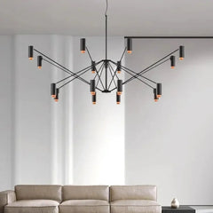 Multi-Arm Black Pendant Light Adjustable Spotlights LED