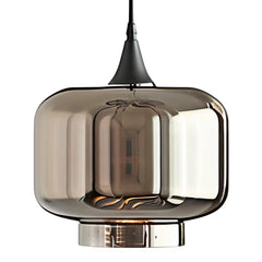 3-Light Smoked Glass Pendant Light E27 Silver — 46×53cm