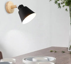 Modern Nordic Wall Light Iron Wood E27