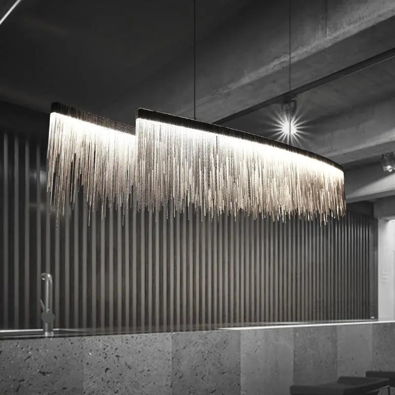 LED Teardrop Chandelier Aluminium Glass Chrome IP44 Warm or Cool White