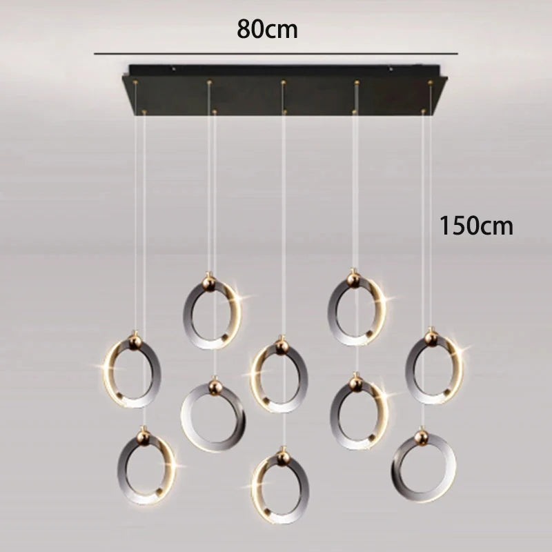 Multi-Head Linear Pendant Light LED Dimmable 5 to 12 Heads