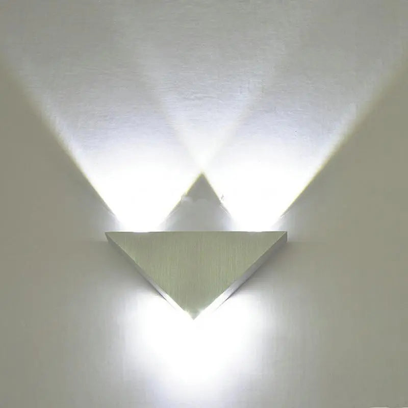 Modern LED Triangular Wall Light Aluminium Crystal 23.5cm
