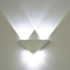 Modern LED Triangular Wall Light Aluminium Crystal 23.5cm