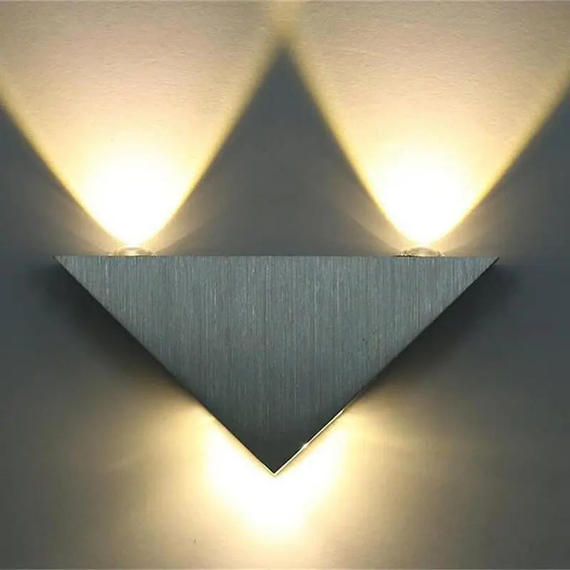 Modern LED Triangular Wall Light Aluminium Crystal 23.5cm