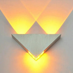 Modern LED Triangular Wall Light Aluminium Crystal 23.5cm
