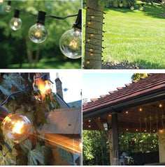 G40 Festoon String Lights, IP44, 2200K, Connectable, 9–15m