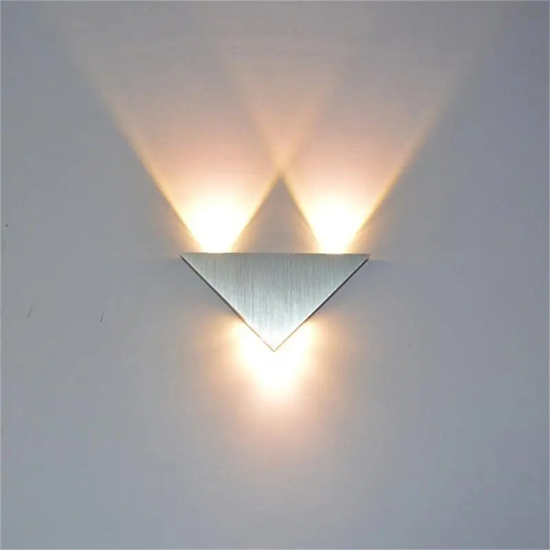 Modern LED Triangular Wall Light Aluminium Crystal 23.5cm
