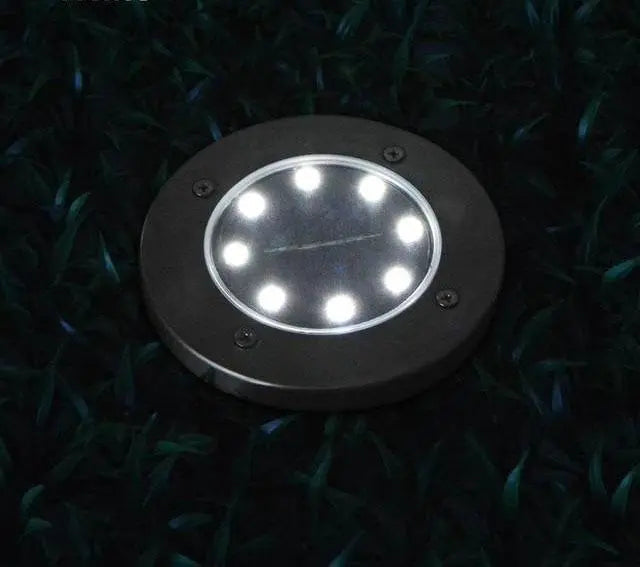 Solar LED Garden Ground Lamp Stainless Steel ABS 8 LED