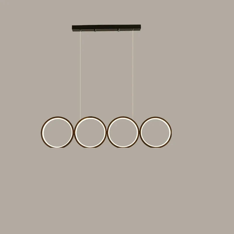 Industrial Ring Pendant Light Metal Acrylic LED Dimmable Black S/M