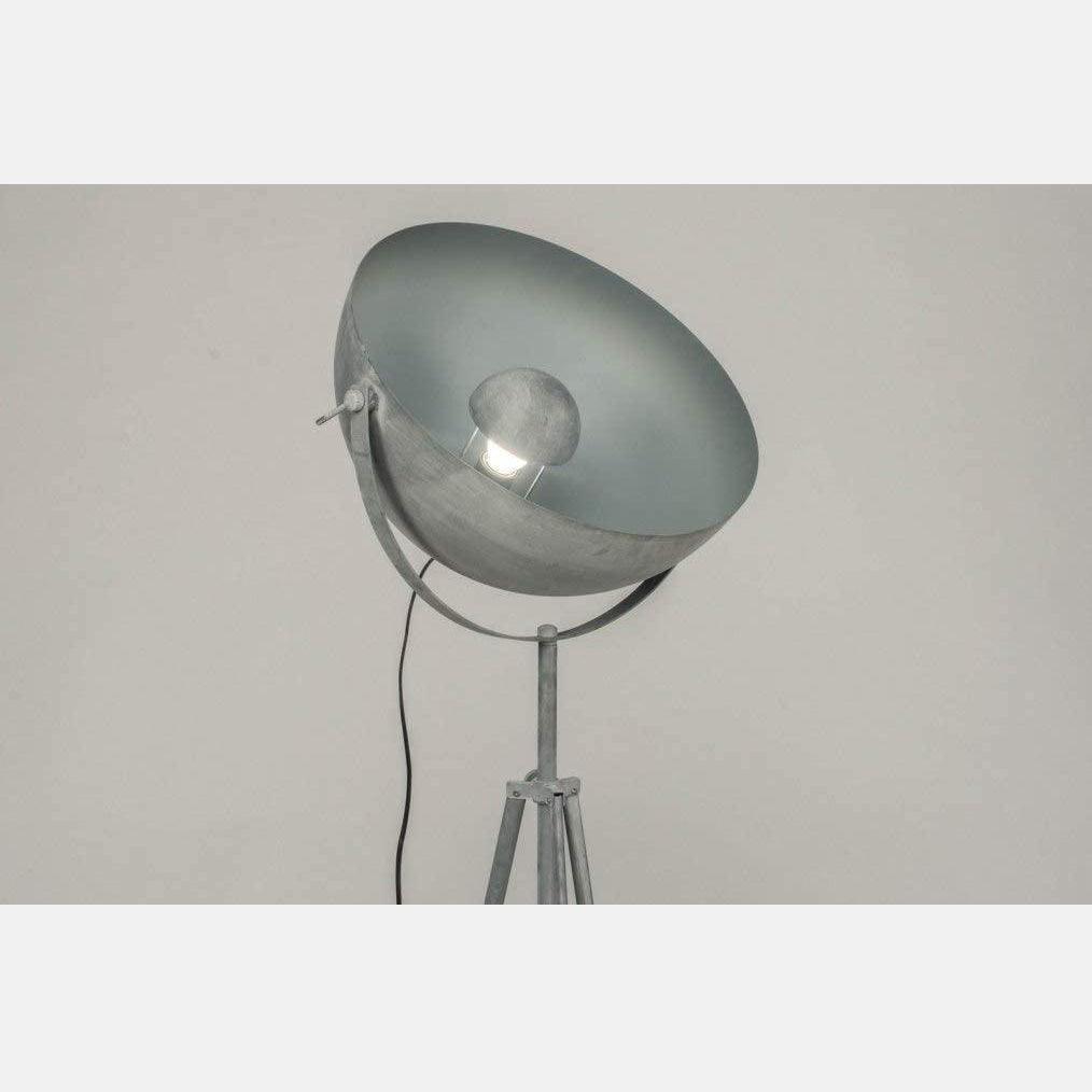 Industrial Loft Cinema Floor Lamp Concrete Grey Wood Metal E27 150cm