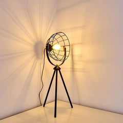 Moon Brut XS Industrial Cinema Floor Lamp Compact Raw Steel Wood E27