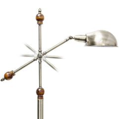 Art Deco Floor Lamp Wood Unfinished Steel E27 175cm