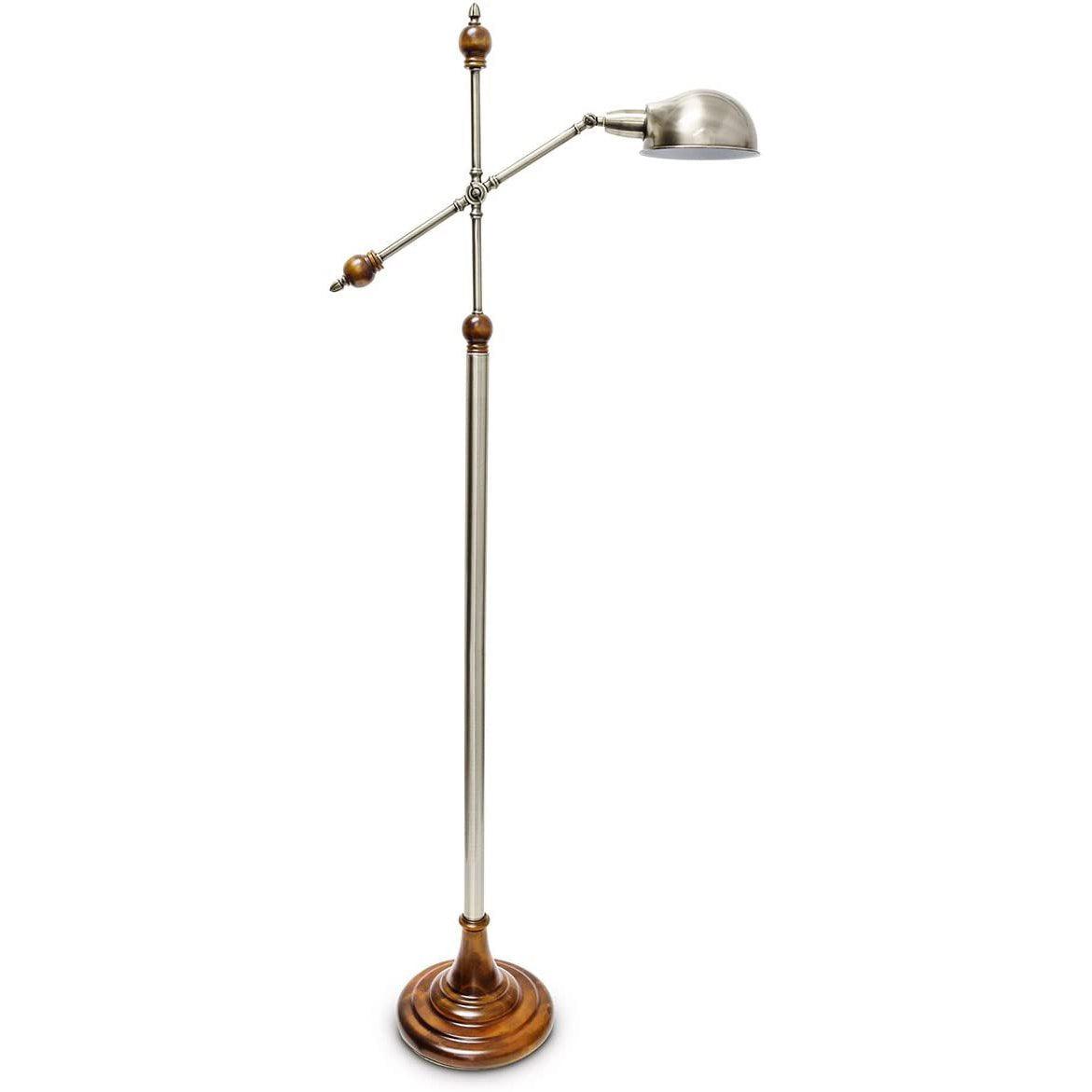 Art Deco Floor Lamp Wood Unfinished Steel E27 175cm