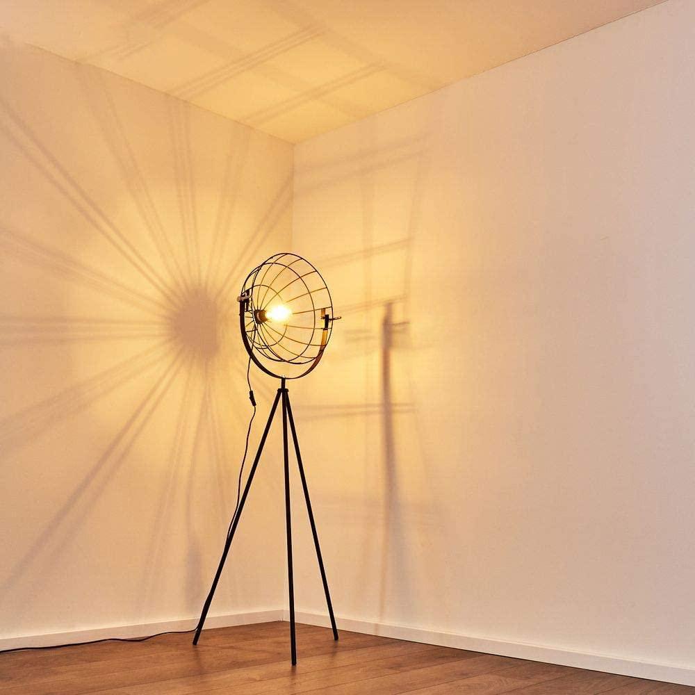 Moon Brut XL Industrial Cinema Floor Lamp Raw Steel Wood E27