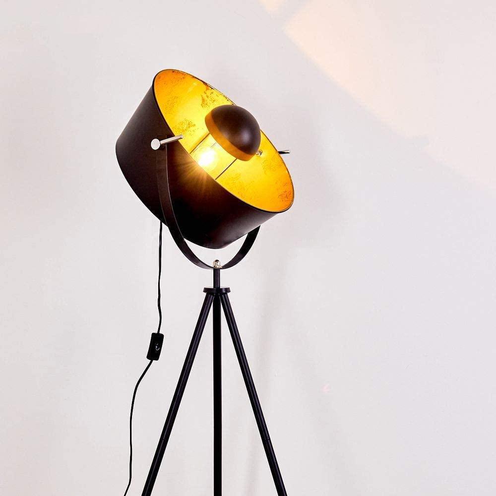 Moon Like Industrial Cinema Floor Lamp Wood Unfinished Steel E27