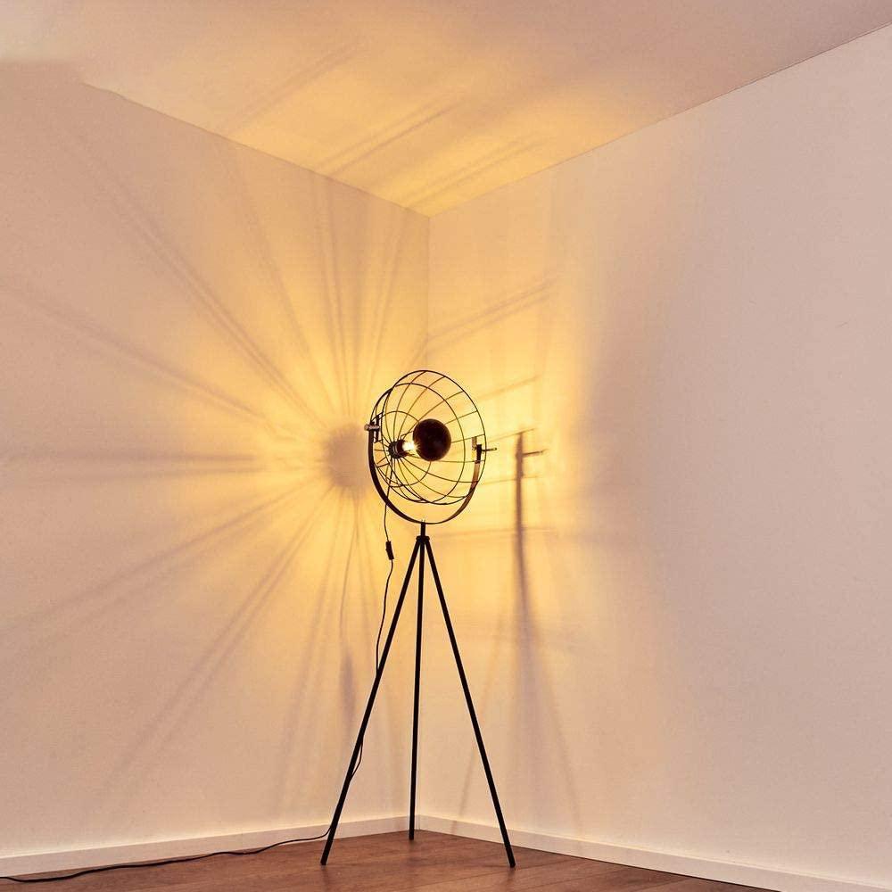 Moon Brut XL Industrial Cinema Floor Lamp V2 Raw Steel Wood E27