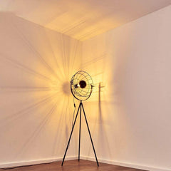Moon Brut XL Industrial Cinema Floor Lamp V2 Raw Steel Wood E27