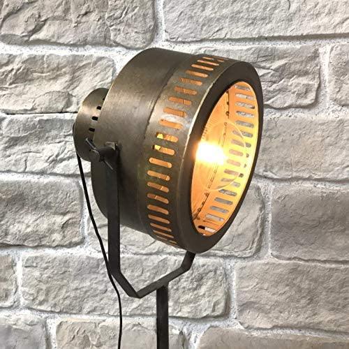 Industrial Cinema Iron Floor Lamp Hand-Finished Wood Steel E27