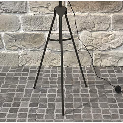 Industrial Cinema Floor Lamp Ribbed Glass E27 Metal Frame