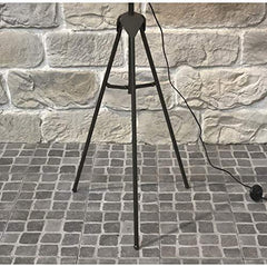 Industrial Cinema Floor Lamp Ribbed Glass E27 Metal Frame