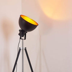 Cinema Projector Industrial Floor Lamp Wood Steel E27
