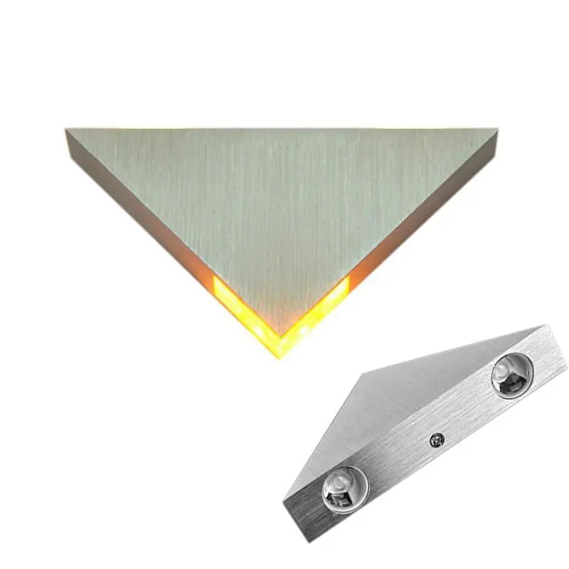 Modern LED Triangular Wall Light Aluminium Crystal 23.5cm