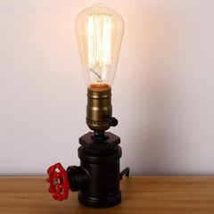 Industrial Valve Pipework Desk Lamp Metal E27 Hand-Assembled