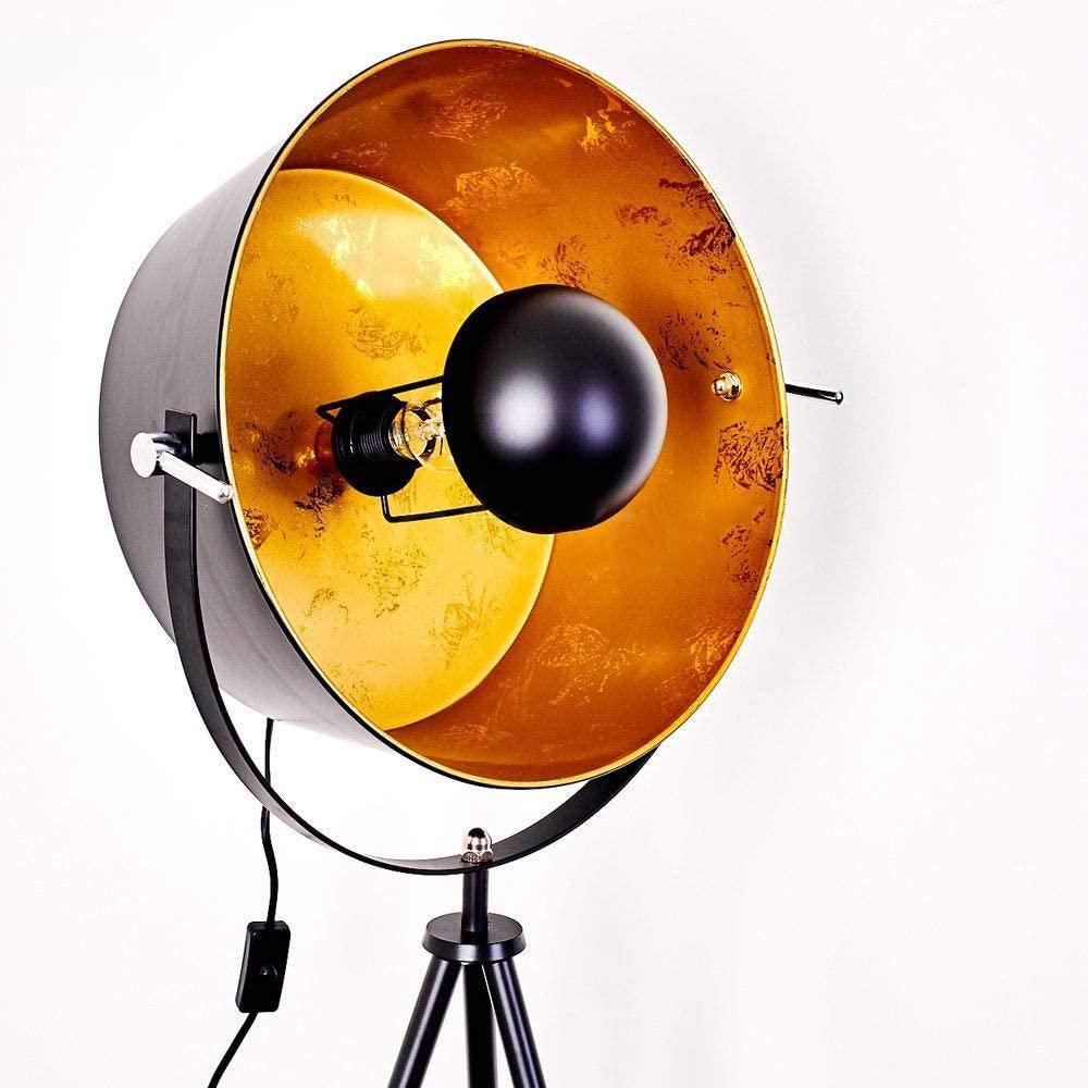 Moon Like Industrial Cinema Floor Lamp Wood Unfinished Steel E27