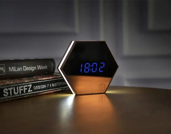 LED Mirror Alarm Clock with Touch Dimmer