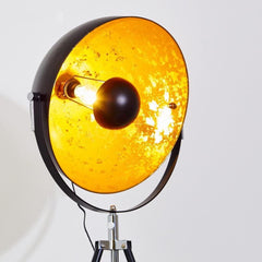 Moon XXL Industrial Cinema Floor Lamp Wood Untreated Steel E27