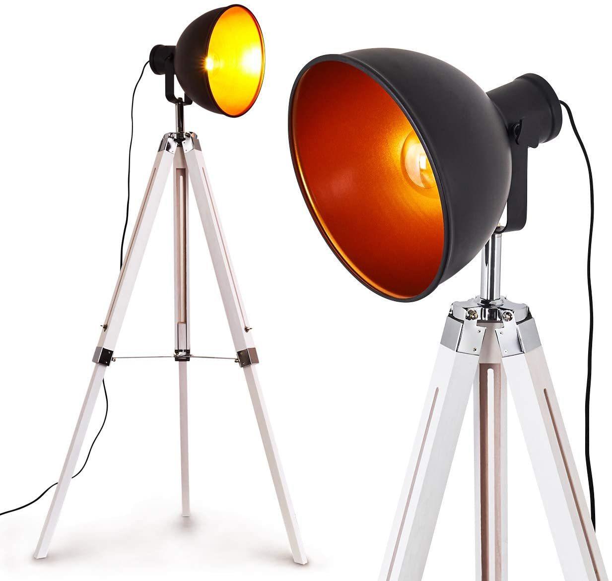 Projo Industrial Cinema Floor Lamp White Base E27