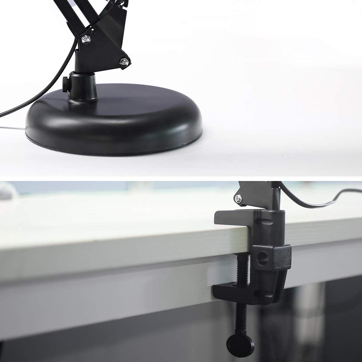 Articulated Industrial Desk Lamp Adjustable Arm Clamp Base E27 Max 40W