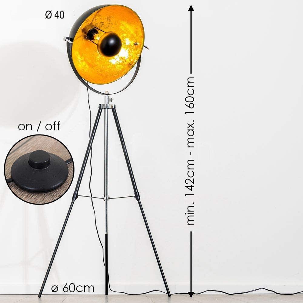 Moon XL Industrial Cinema Floor Lamp Wood Unfinished Metal E27