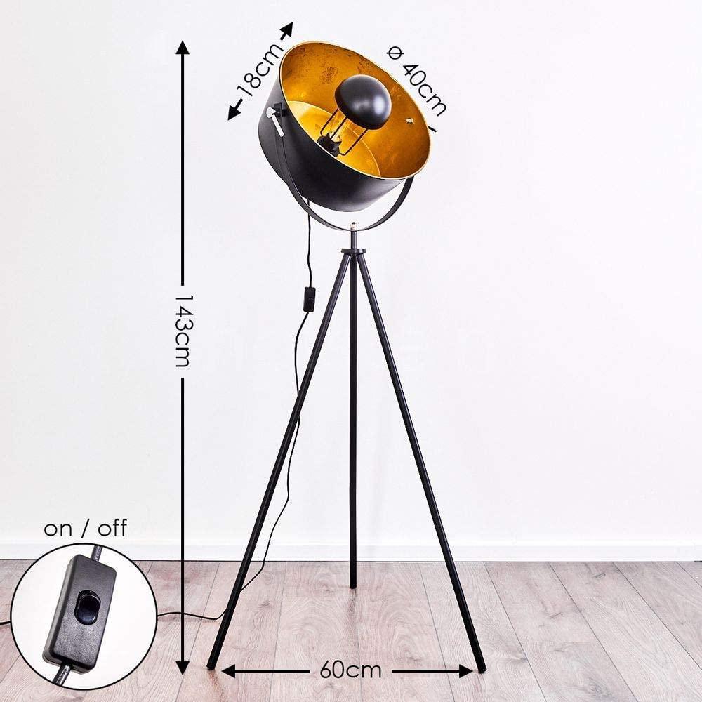 Moon Like Industrial Cinema Floor Lamp Wood Unfinished Steel E27