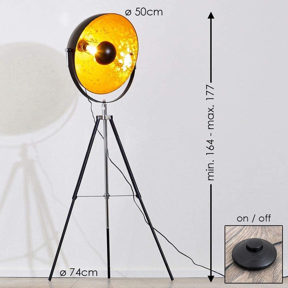 Moon XXL Industrial Cinema Floor Lamp Wood Untreated Steel E27