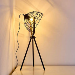 Moon Brut XS Industrial Cinema Floor Lamp Compact Raw Steel Wood E27