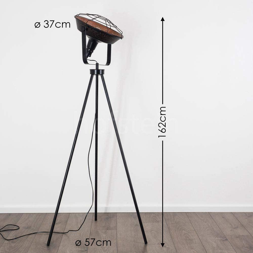 Industrial Cinema Grilled Loft Floor Lamp Wood Steel Grille Shade E27