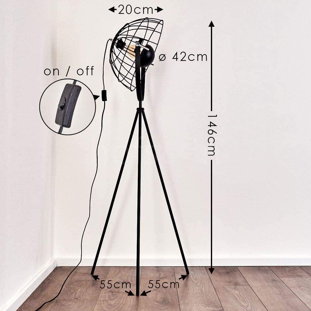 Moon Brut XL Industrial Cinema Floor Lamp V2 Raw Steel Wood E27