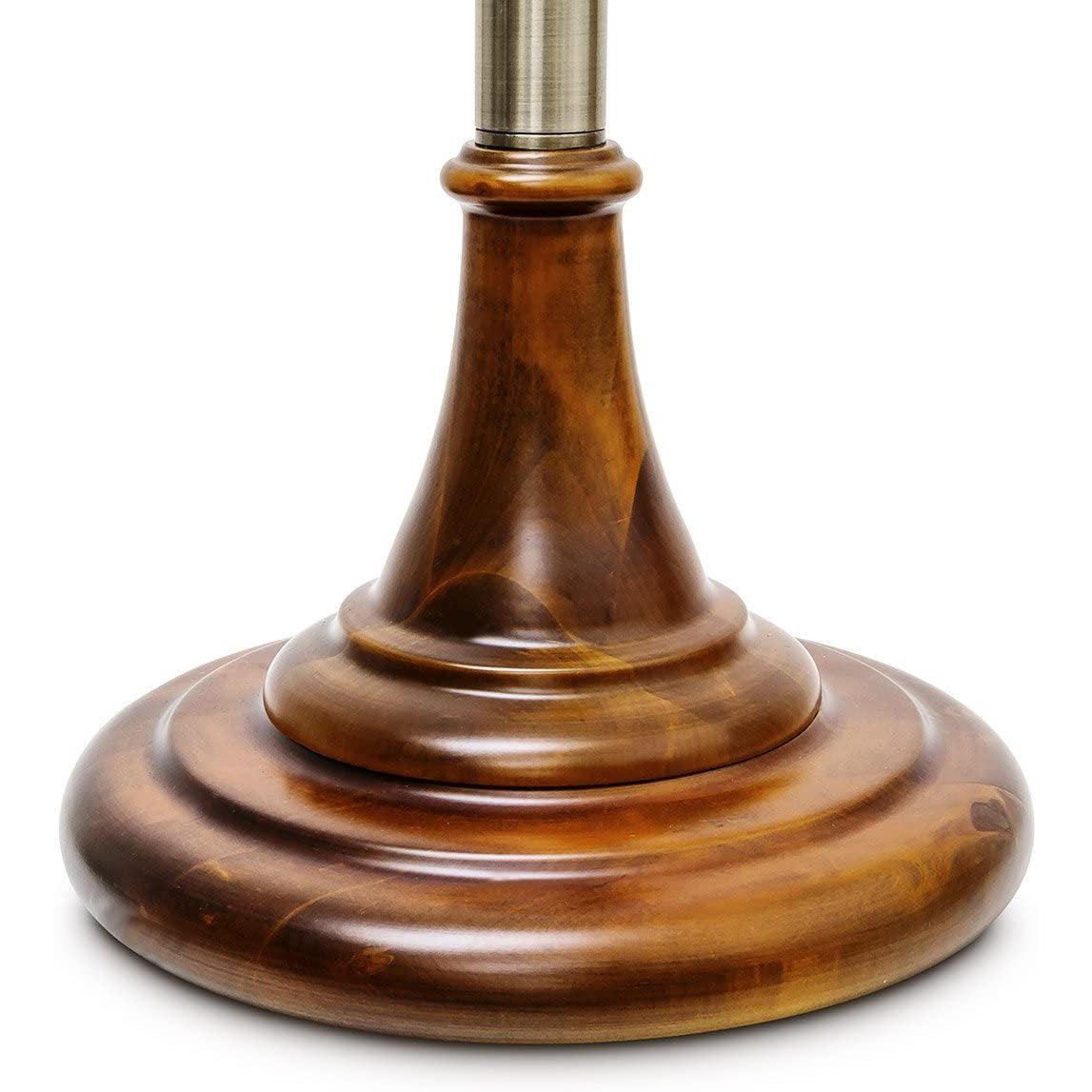 Art Deco Floor Lamp Wood Unfinished Steel E27 175cm