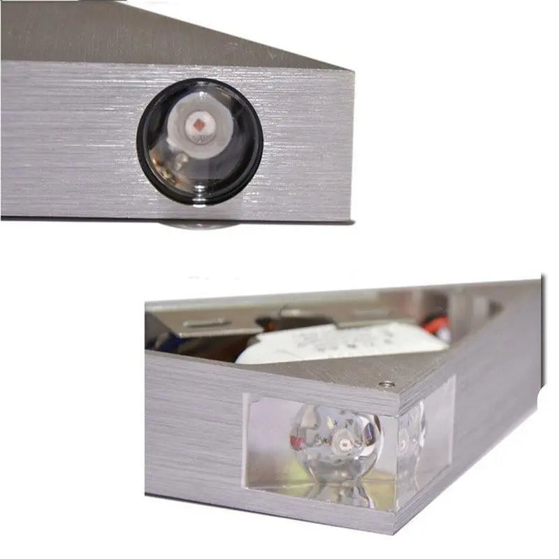 Modern LED Triangular Wall Light Aluminium Crystal 23.5cm