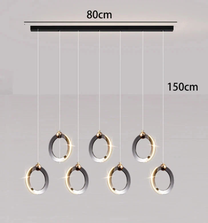 Multi-Head Linear Pendant Light LED Dimmable 5 to 12 Heads