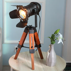 Cinema Industrial XS Floor Lamp 70 cm Metal Wood E27
